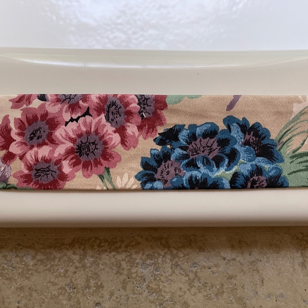 Fabric Chain or Cord Cover, Floral 54" Two Available